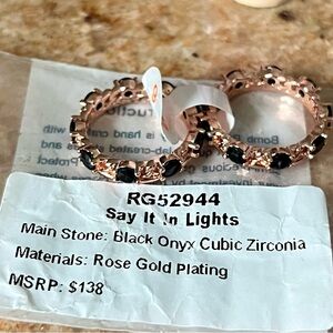 Bomb Party RG52944 Say It In Lights Elegant Rose Gold and Black Onyx Ring